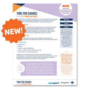 Click to download the Time for Change Incorporating Changemaking into STEM Tip Sheet