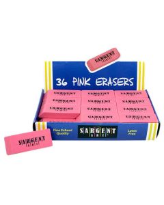Eraser: 36-Pack, Pink, Large (Carton of 5 36-Packs, 180 Total)