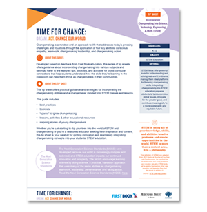 Click to download the Time for Change Incorporating Changemaking into STEM Tip Sheet